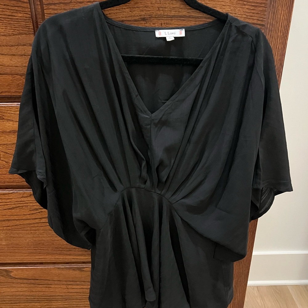 L.Love Drapey Black Women's Top L
